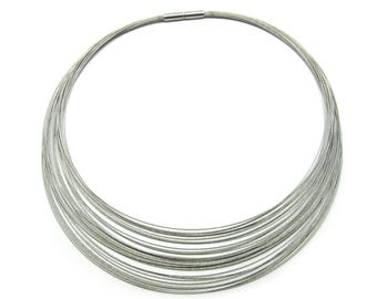 Vintage STEELX Anti-tarnish Skin-friendly Multi-wire Necklace - Statement Piece - N40