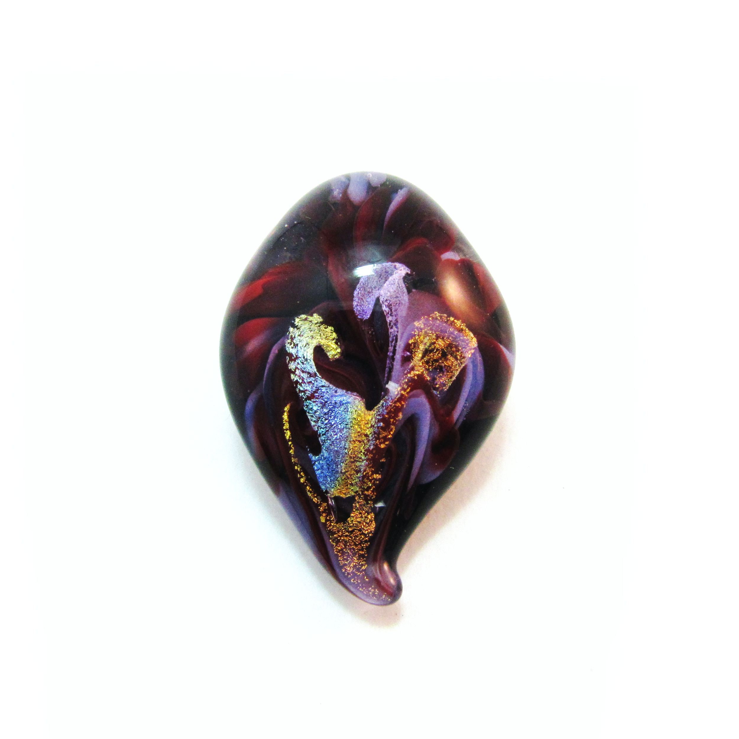 Handmade and Signed ARAY Lampwork Glass Pendant with 7mm Hole for chain/cord