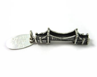 Vintage Sterling Silver MACKINAC ISLAND Michigan 'Mighty Mac' Bridge - Stamped