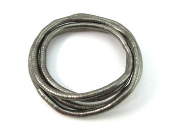 Handmade Thicker 6 mm Moldable 34" Snake Necklace/Bracelet - Black Rhodium Plated