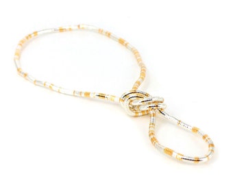 Handmade 5mm Moldable 34" Snake Necklace/Bracelet - Gold and Silver