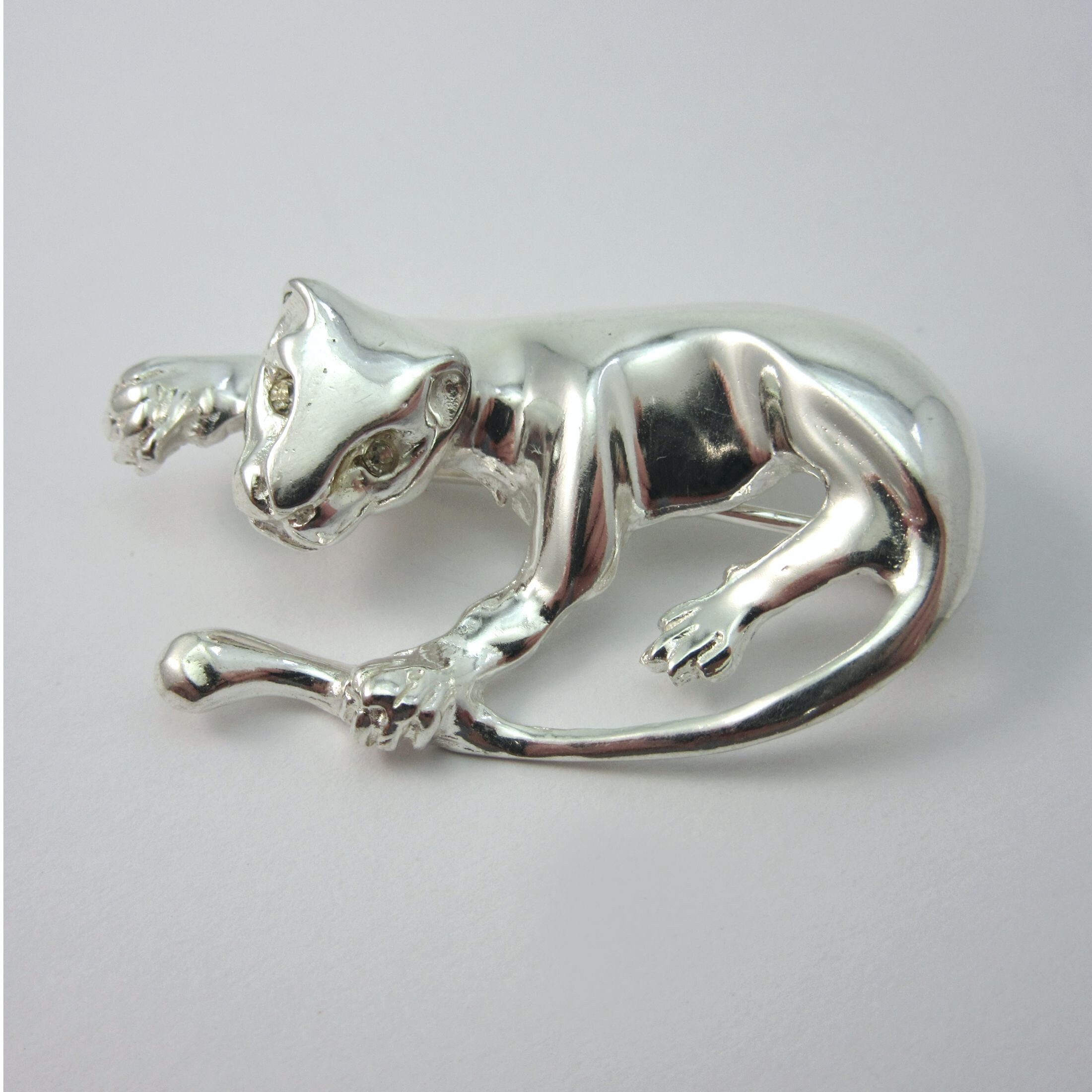Vintage .925 Sterling Silver Leopard Cat Panther Pin - Etsy Canada