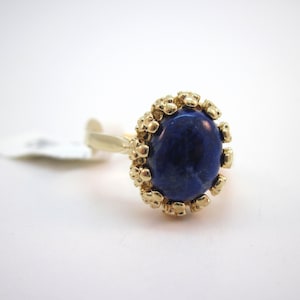 Vintage Lapis Lazuli Ring - 14kt H.G. GEP - 12-claw Oval Ring