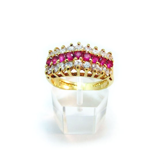14K gold Ring emeralds, size 8.5 (LIND) 14K gold Ring emeralds, size 8.5 (LIND)