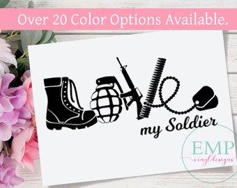 US Soldier Decal - Love my Soldier Decal - Army Decal - US Military Decal - Army Sticker - Car Decal - Laptop Sticker - Vinyl - Car Stickers