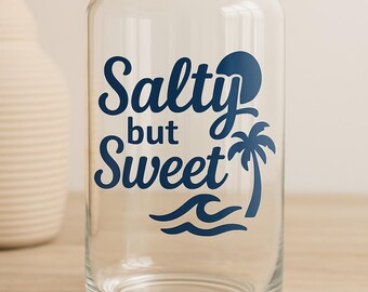 Salty But Sweet Vinyl Decal – Beachy Aesthetic Tumbler Sticker for Water Bottles, Laptops & More