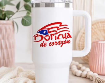 Boricua de Corazón Decal | Puerto Rico Flag Vinyl Decal | Puerto Rican Car Decal | Boricua Gift