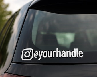 Custom Instagram Handle Car Decal – Personalized Social Media Vinyl Sticker for Car Window, Laptop, or Business Promotion