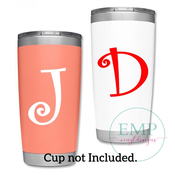 Single letter decal - Letter Sticker - Initial Decal - Vinyl decal - YETI Decal - Monogram decal - Letter - Vinyl monogram, Monogram sticker