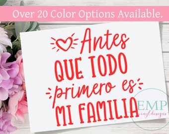 Antes que todo primero es mi familia Decal, Spanish Sticker, Family Decal, Laptop Stickers, Laptop Decal, Macbook Decal, Vinyl Decal