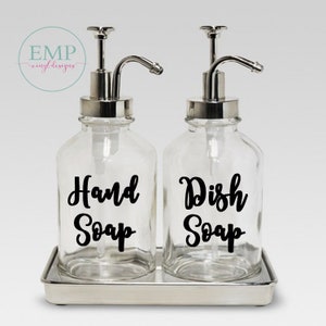 Hand Soap and Dish Soap dispenser bottle Decal, bathroom decals, Soap Decal, Hand Soap Decal