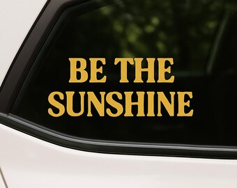 Be the Sunshine Mirror Decal – Daily Affirmation Vinyl Sticker for Bathroom or Bedroom, Self Love Wall Quote, Uplifting Gift