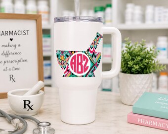 Personalized Pharmacist Decal | Pharmacy Monogram Decal | Mortar & Pestle Decal | Pharmacist Gift