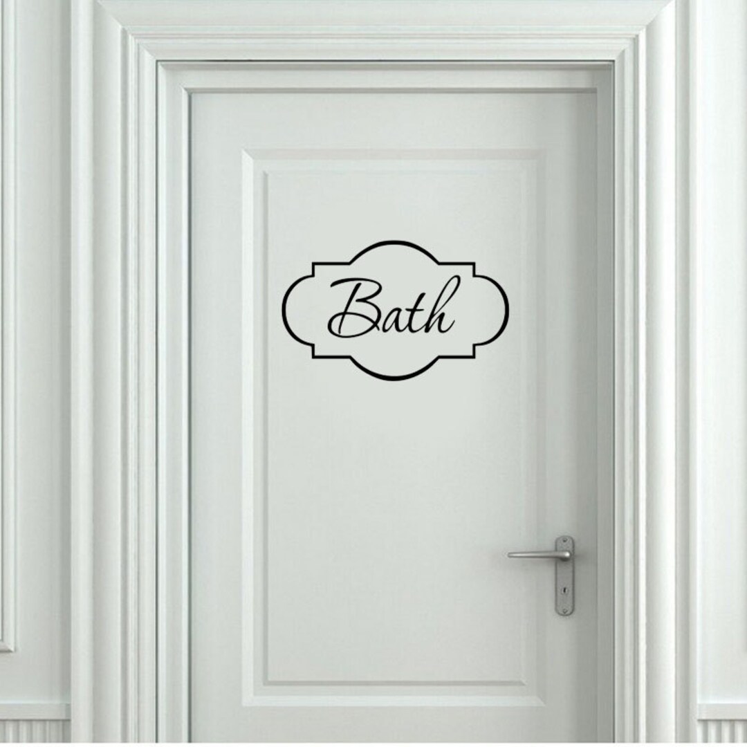 Bathroom Door Decal Restroom Vinyl Door Decal Powder Room Front Door