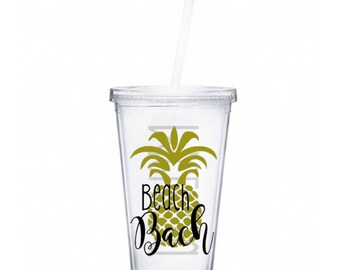 Bridal Party Cups - Beach Bach Tumble - Bachelorette Tumblers - Bachelorette Party Cups - Bridesmaids Cups - Pineapple - Team Bride Cups