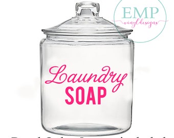 Laundry Soap Jar Decal - Laundry Vinyl Decal - Laundry Room Decal - Laundry Decal - Laundry Detergent Decal - Soap Label, Laundry Soap Label