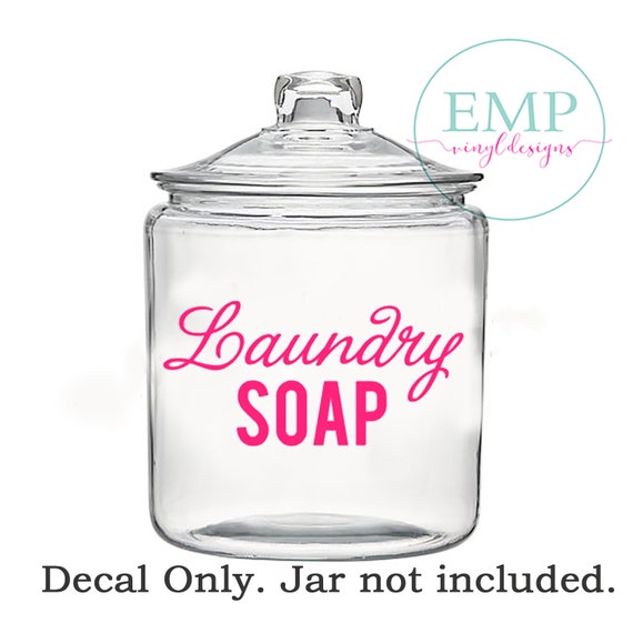 Laundry Soap Jar Decal - Laundry Vinyl Decal - Laundry Room Decal - Laundry Decal - Laundry Detergent Decal - Soap Label, Laundry Soap Label