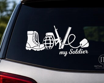 Love My Soldier Decal | Army Car Decal | Military Family Decal | Soldier Mom Gift | Military Support Decal