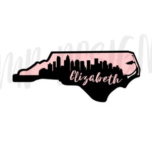 Charlotte Decal for Yeti, North Carolina Vinyl Sticker for Yeti Tumbler, Yeti Cup Decal, 30oz Yeti Rambler Decal, Charlotte, NC image 1