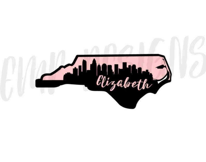 Charlotte Decal for Yeti, North Carolina Vinyl Sticker for Yeti Tumbler, Yeti Cup Decal, 30oz Yeti Rambler Decal, Charlotte, NC image 1