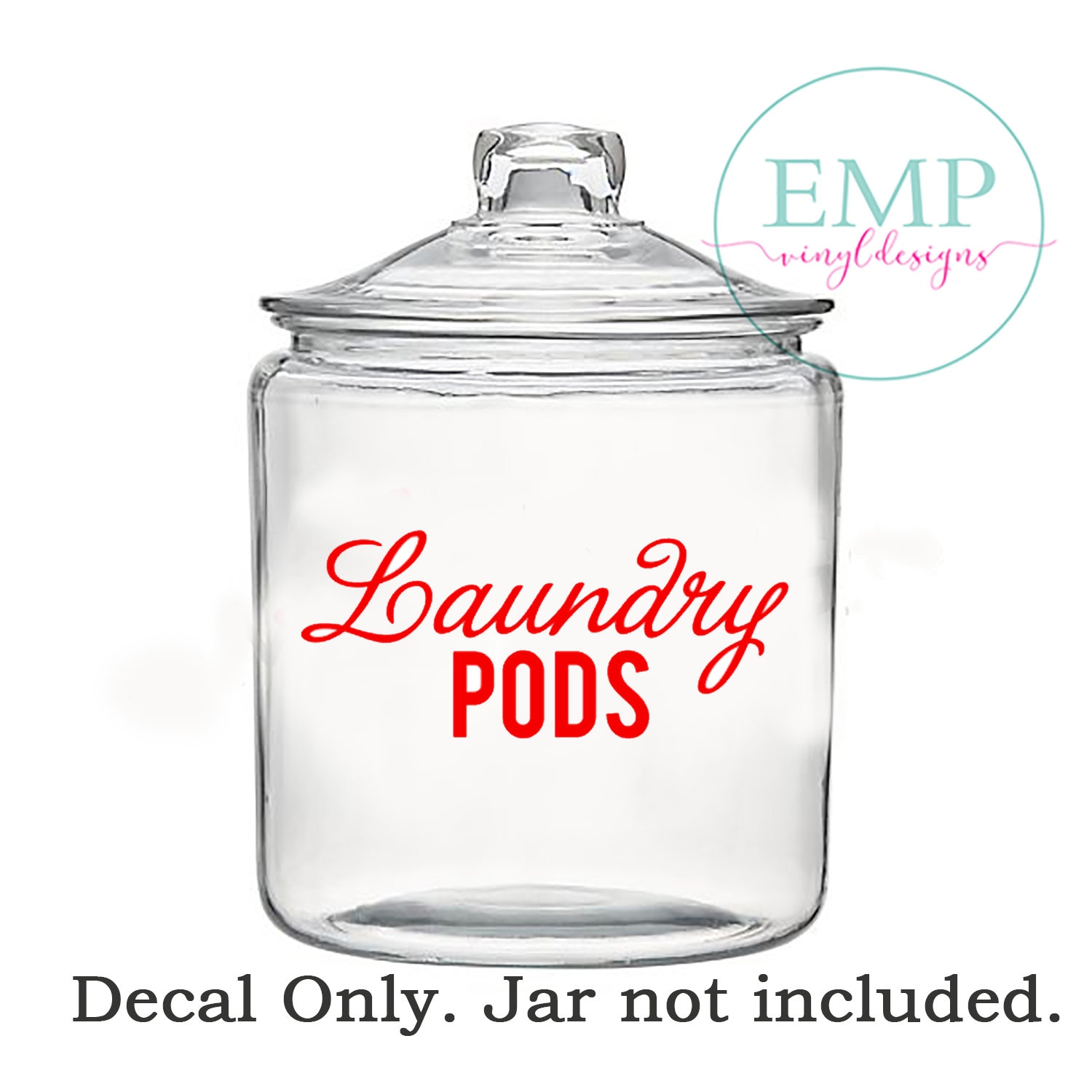Laundry Pods Jar Decal Laundry Vinyl Decal Laundry Room Etsy
