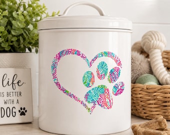 Personalized Paw Print Decal, Custom Pet Name Decal, Dog or Cat Paw Sticker, Pet Lover Vinyl Decal, Custom Animal Decal