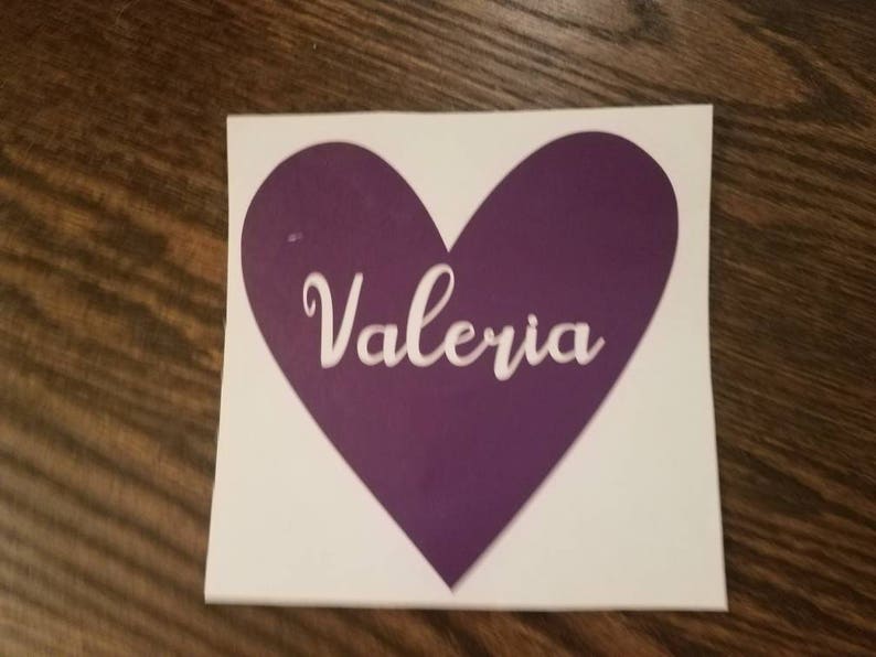 Heart Decal Heart Custom Name Decal Sticker Monogram Decal | Etsy