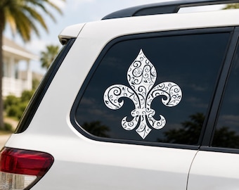 Fleur de Lis Car Decal | Louisiana Vinyl Decal | New Orleans Fleur de Lis Sticker | Car Window, Tumbler & Laptop Decal