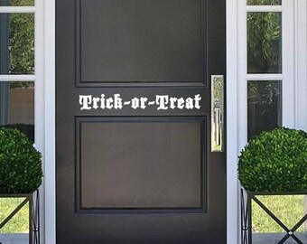 Trick or Treat Door Decal - Halloween Door Decal - Halloween Decal - Trick or Treat Decal - Front Door Decal - Holiday Decal