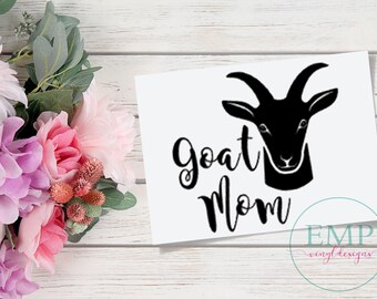 Goat Mom decal - Car Decal - Goat Decals - Yeti Decal - RTIC Decal - Animal Decals - Monogram - Car Sticker