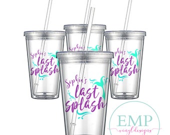 Last Splash Bridal Party Cups, Mermaid Tumbler, Last Splash Tumbler, Bachelorette Tumblers, Bachelorette Party Cups, Bridesmaids Cup