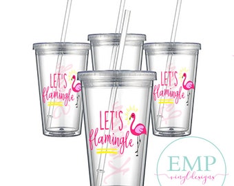 Let's Flamingle Tumbler, Bridesmaid tumbler, Wedding tumbler, Flamingo Bachelorette tumbler, Bridesmaid gift, Bridal party tumbler