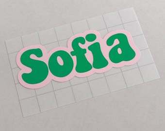 Custom Name Decal – Retro Style Vinyl Sticker for 30–40oz Tumblers, Water Bottles, or Laptops