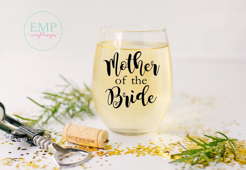 Mother Of The Bride Wine Glass Mom Gift Image 0