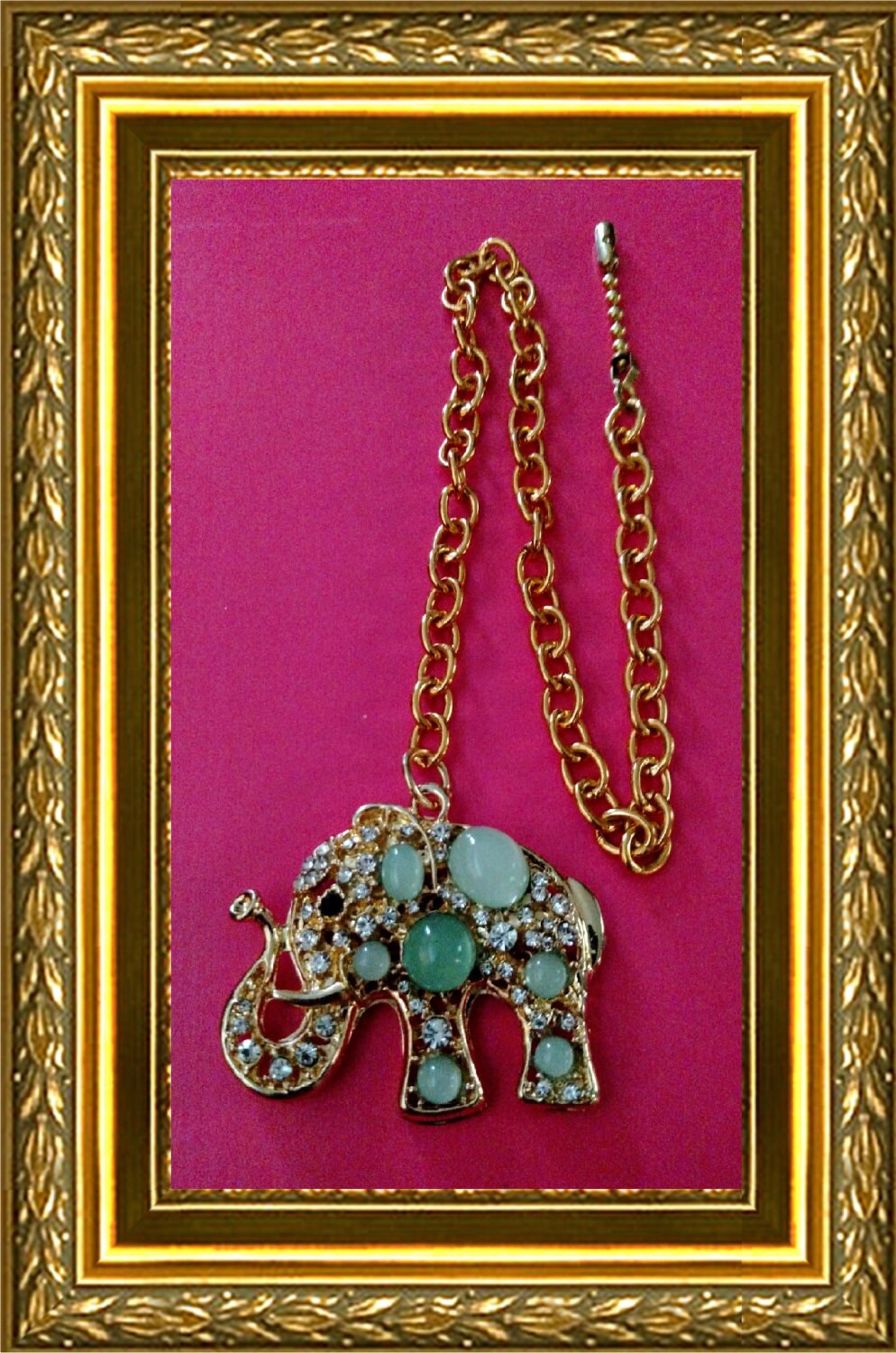 Elephant Ceiling Fan Pull Chain Home Decor Gold Jade Bling