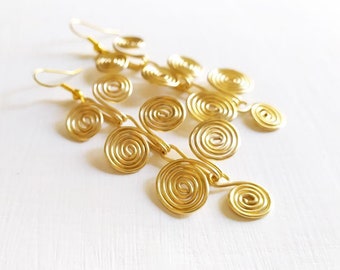 Egyptian Coil gold pendant earrings pendants golden spiral pendants