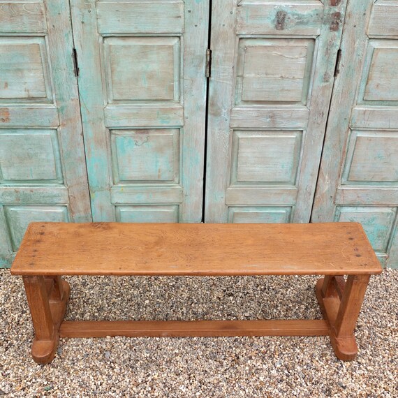 Antique Indian Wooden School Bench Etsy