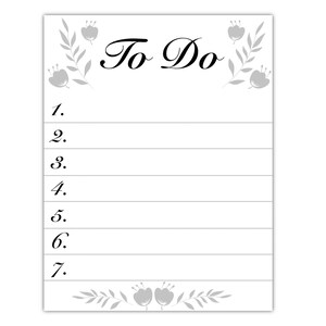 To Do List instant download printable 8.5x11 inches letter size