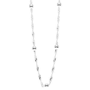 Tillverkad i Italien - Halsband med Singapore-kedjor i rodium i 925 sterlingsilver - Sing01