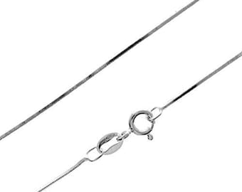 Made in Italy - 925 Sterling Silver Delicate Square Snake Chain - Gch004