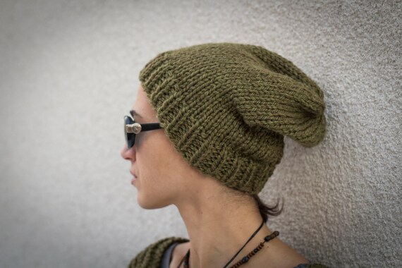 olive green wool hat
