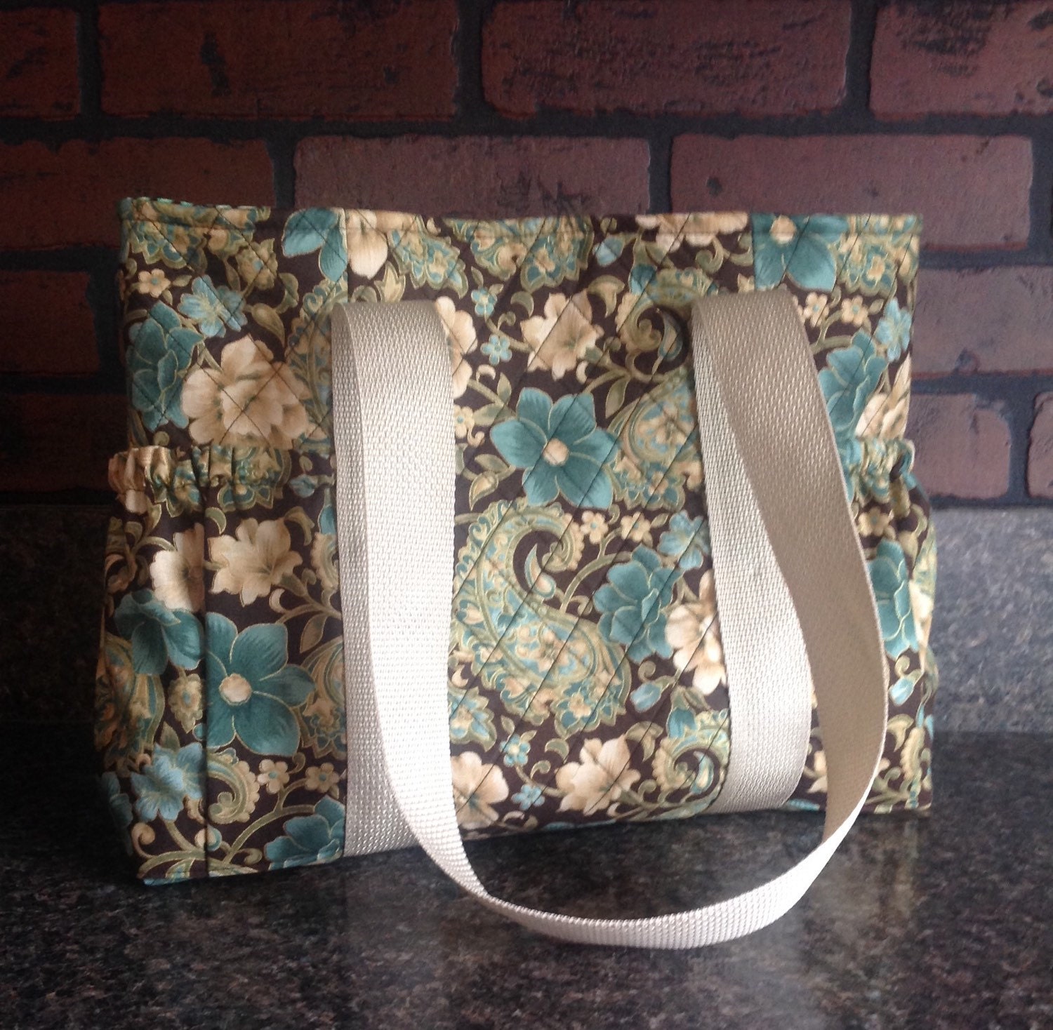 Quilted tote quilted purse quilted bag carry on overnight Etsy