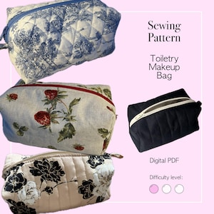 Toiletry Bag Sewing Pattern PDF | Toiletries Bag Sewing Pattern | Sewing Patterns Toiletry Bag | PDF Sewing Pattern Makeup Bag Gift