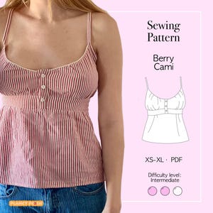 Cami Top Sewing Pattern PDF Sizes XS-XL | Womens Tops Sewing