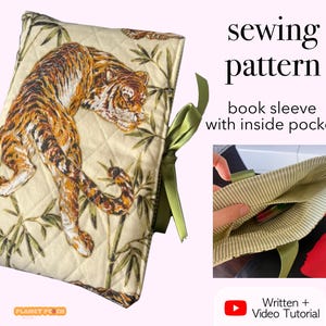 Book Sleeve Sewing Pattern PDF: Ribbon Tie Protective Cover (Digital Download)