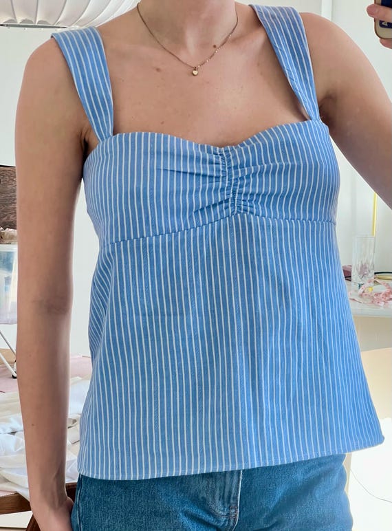 Open-back Cami Sewing Pattern PDF: Womens Tie Back Ruched Detail