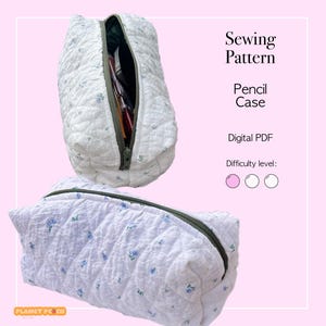 Modello di cucito per astuccio portapenne PDF / Modello di cucito per borsa piccola / Modelli di cucito da regalare / Modello di cucito PDF per borsa con cerniera, astuccio portapenne