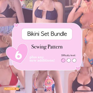 Bikini Bundle Sewing Pattern PDF Sizes XS-XL | Bikini Sew Pattern | Womens Bikini Pattern | Cut Out Bikini Pattern Sewing | Bikini Set