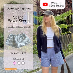 Scandi-boxershort naaipatroon pdf: minishort-pyjama (maten XXS-XXL)
