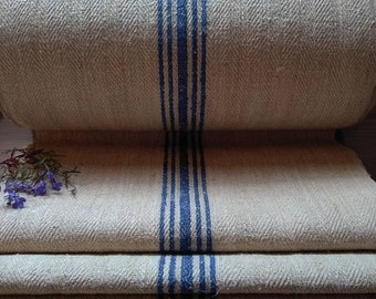 Heavy Hemp grain sack Stair runner fabric, feedsack bag making bolt by the meter 2.2yds (GR036)